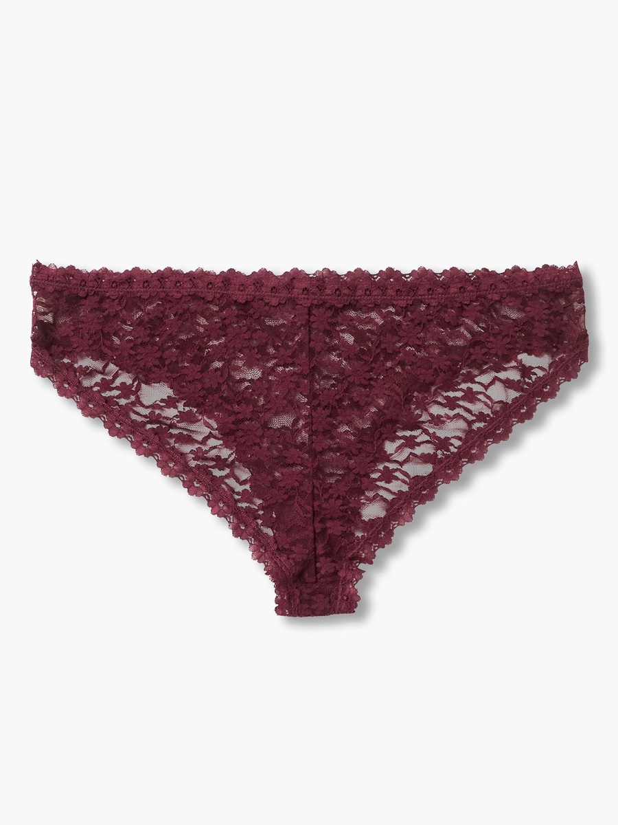 Mid Waist Floral Lace Bikini Briefs