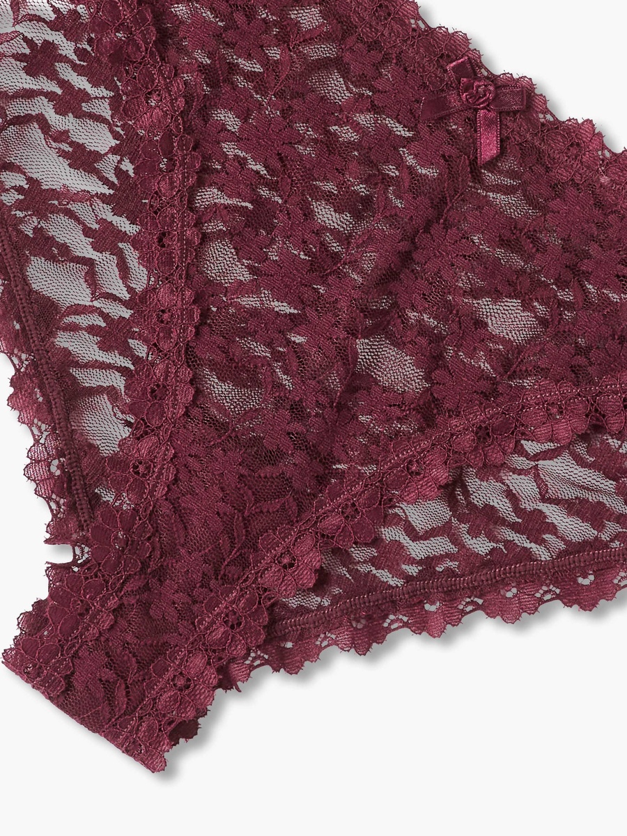 Mid Waist Floral Lace Bikini Briefs