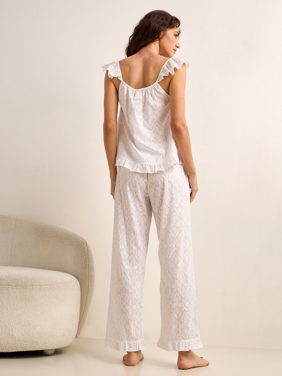 Cotton Pyjama Set with Top and Trousers