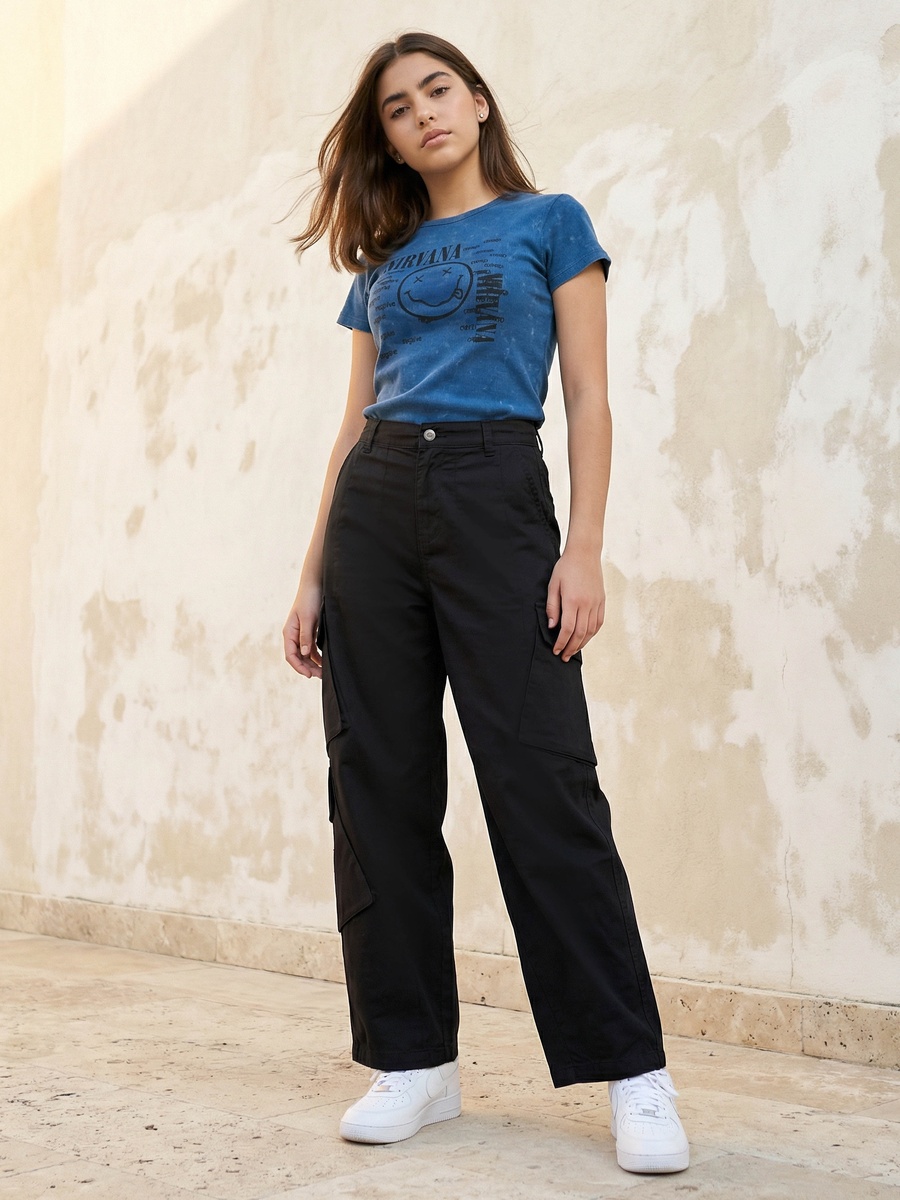 Mid-Rise Cargo Pants