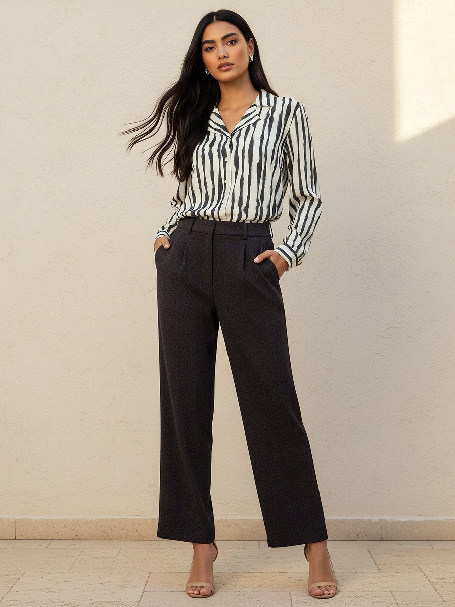 Regular Fit Pleated Formal Trousers