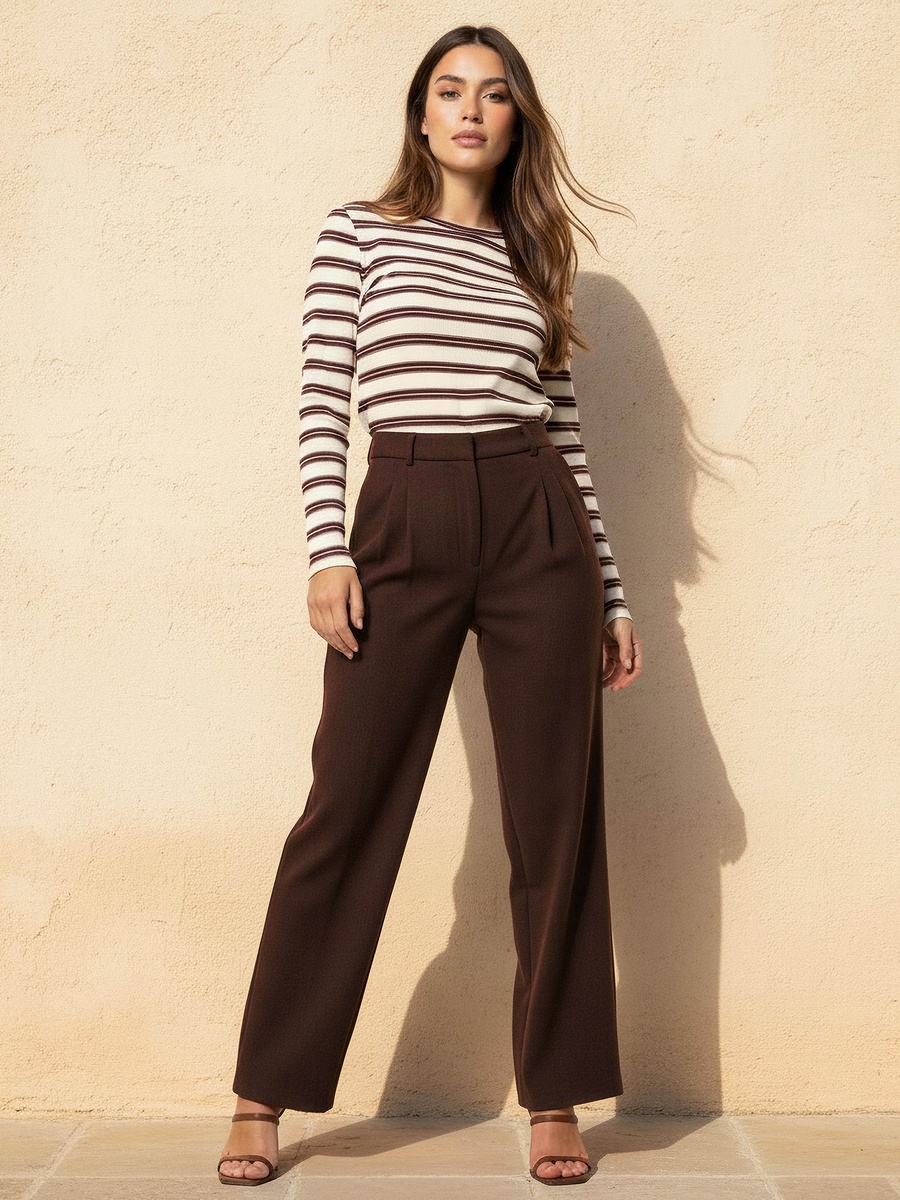 Regular Fit Pleated Pants