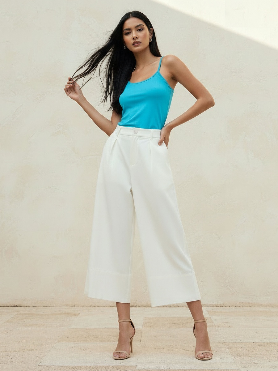 Wide Leg Pleated Formal Wide Leg Cullotes