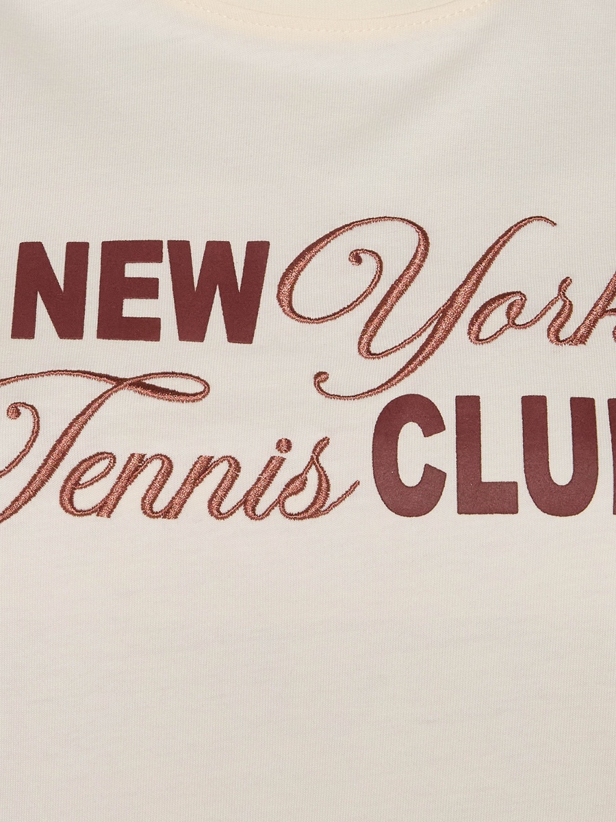 Cotton T-Shirt with New York Tennis Club Print