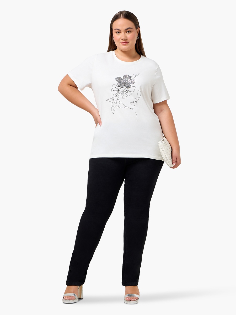 Relaxed Fit Cotton T-Shirt with Floral Print