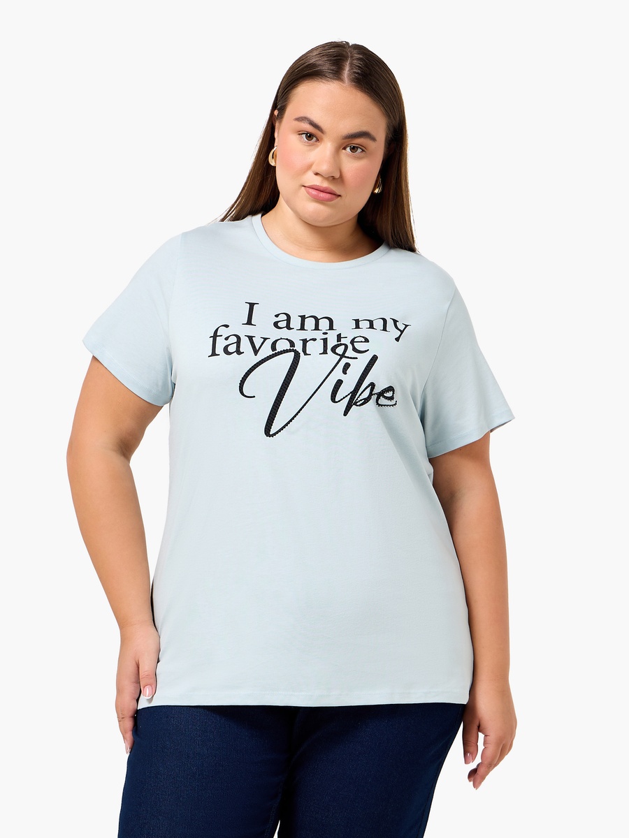 Relaxed Fit Cotton T-Shirt with Slogan Print