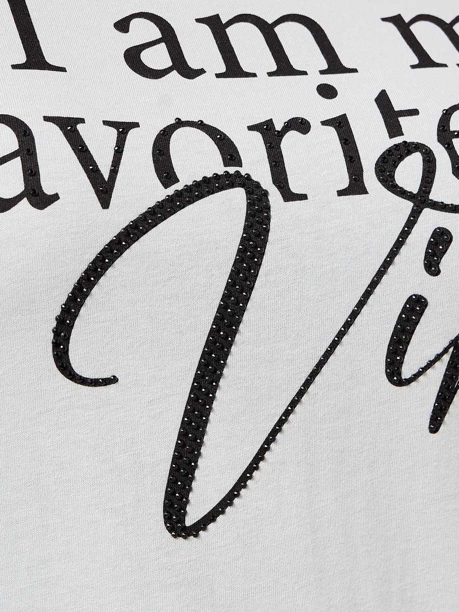 Relaxed Fit Cotton T-Shirt with Slogan Print