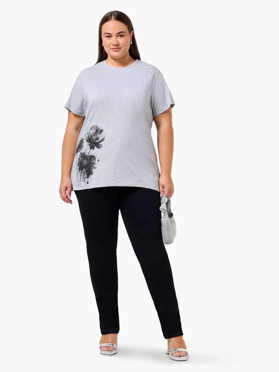 Relaxed Fit Cotton T-Shirt with Floral Print