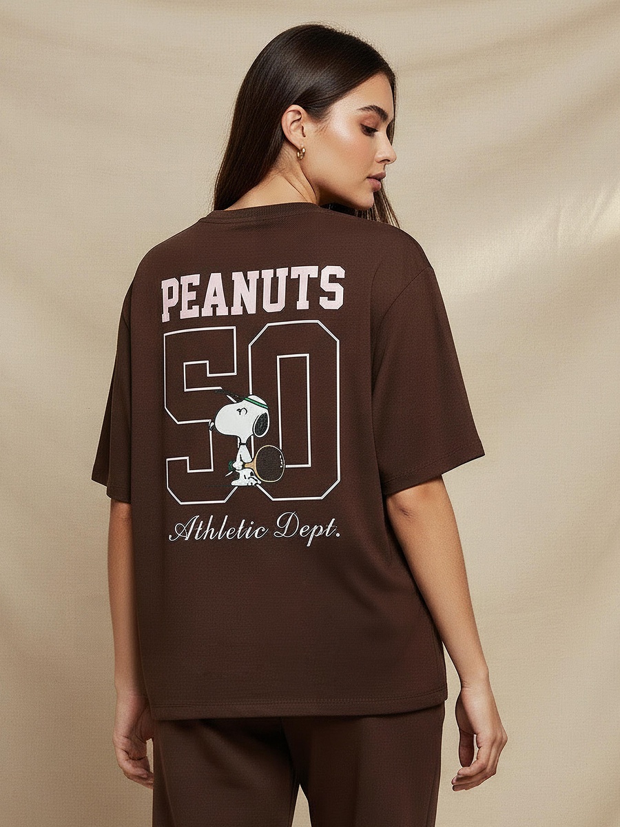 Peanuts Print Loose Fit T-Shirt