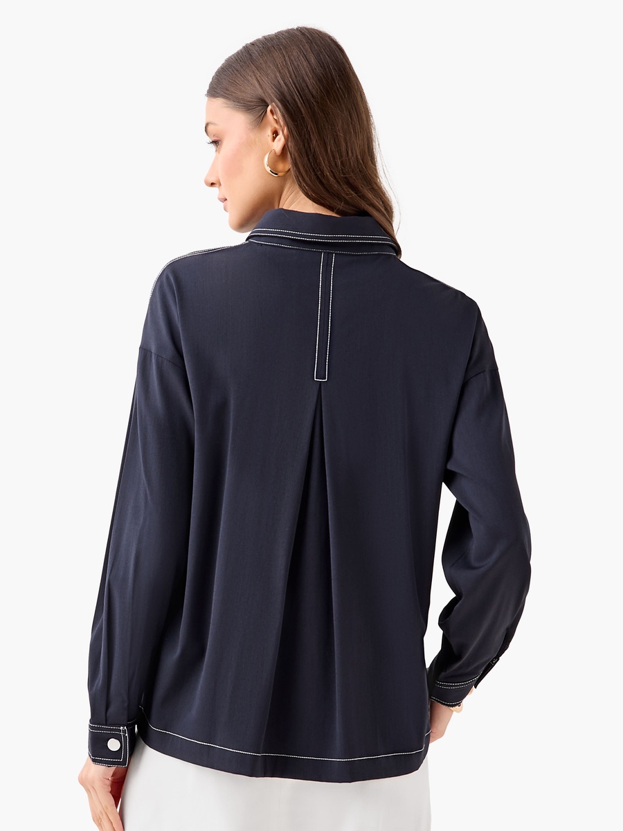 Utility Shirt with Contrast Stitch Detail