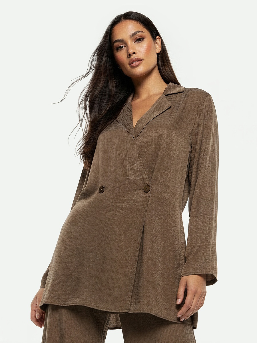 Wrap Top with Notch Collar