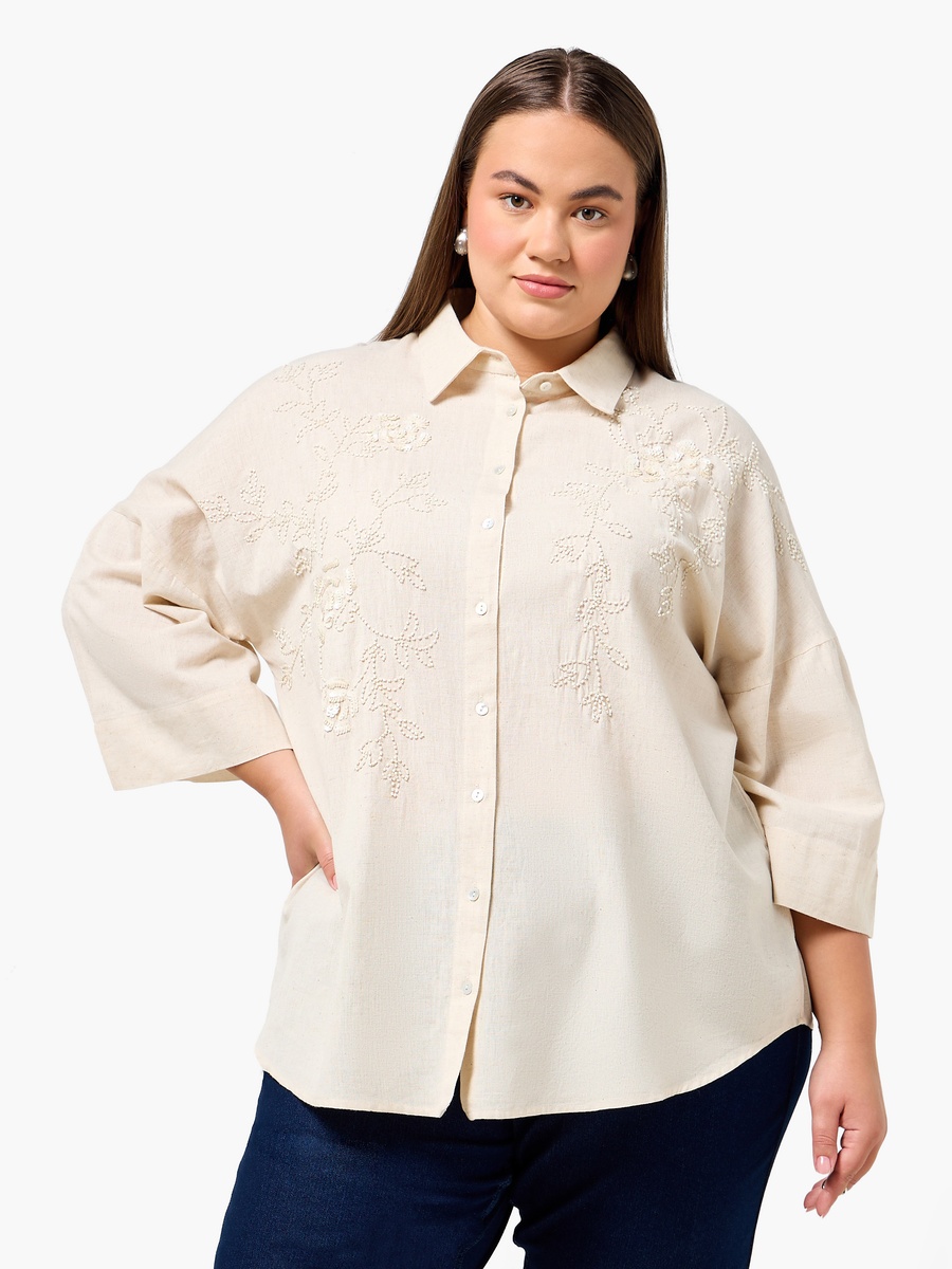 Relaxed Fit Shirt with Embellishment