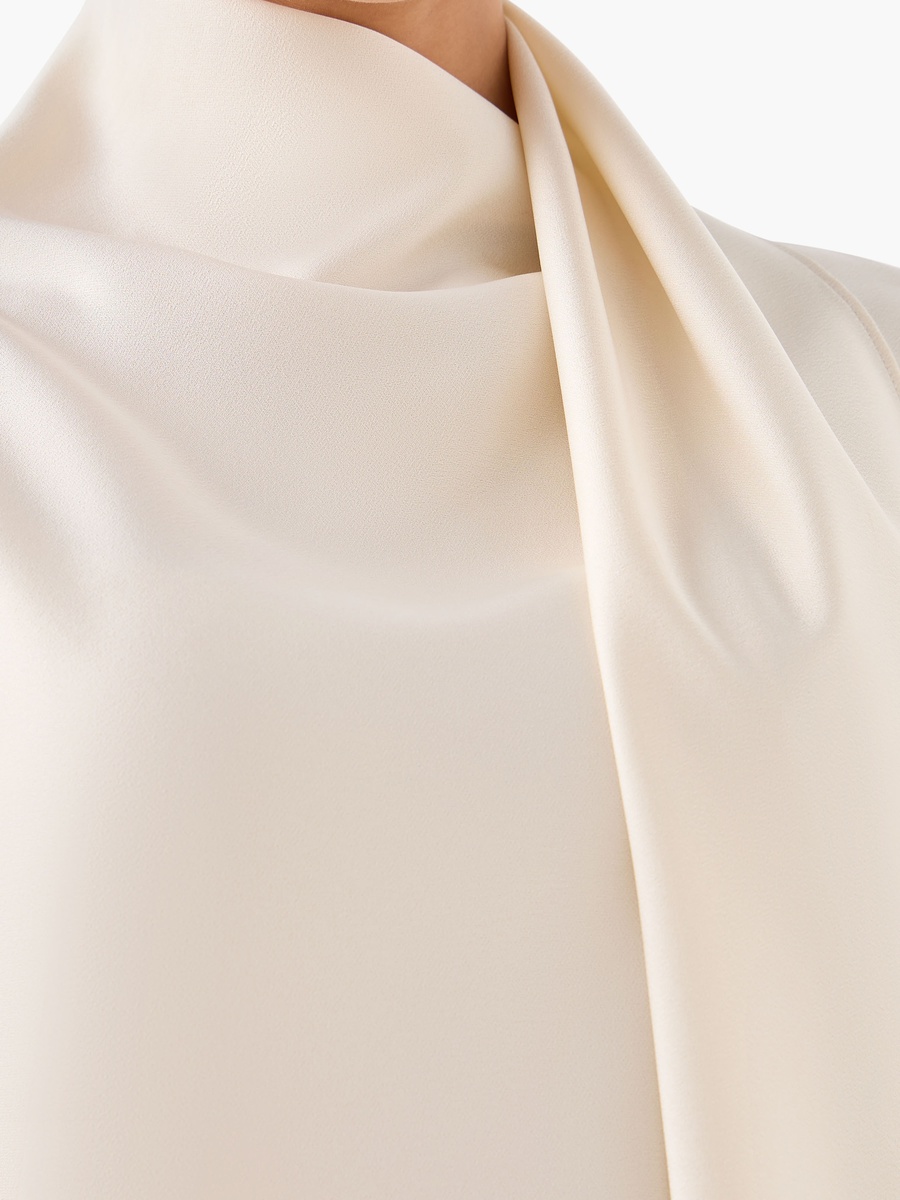 Top with Draped Scarf Neck