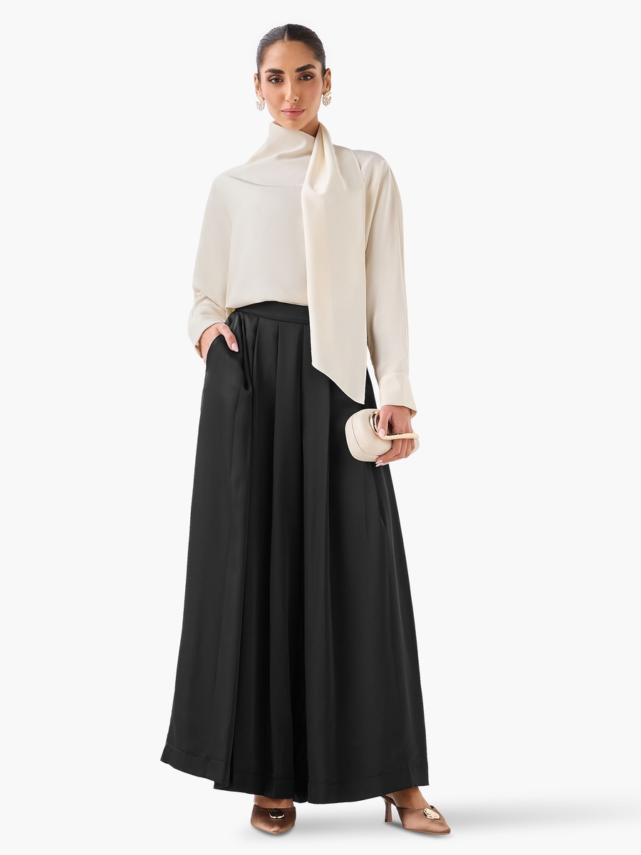 Top with Draped Scarf Neck