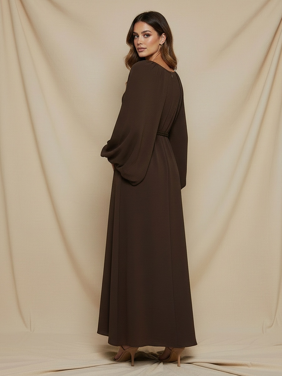 A-Line Maxi Dress with Cape Sleeves