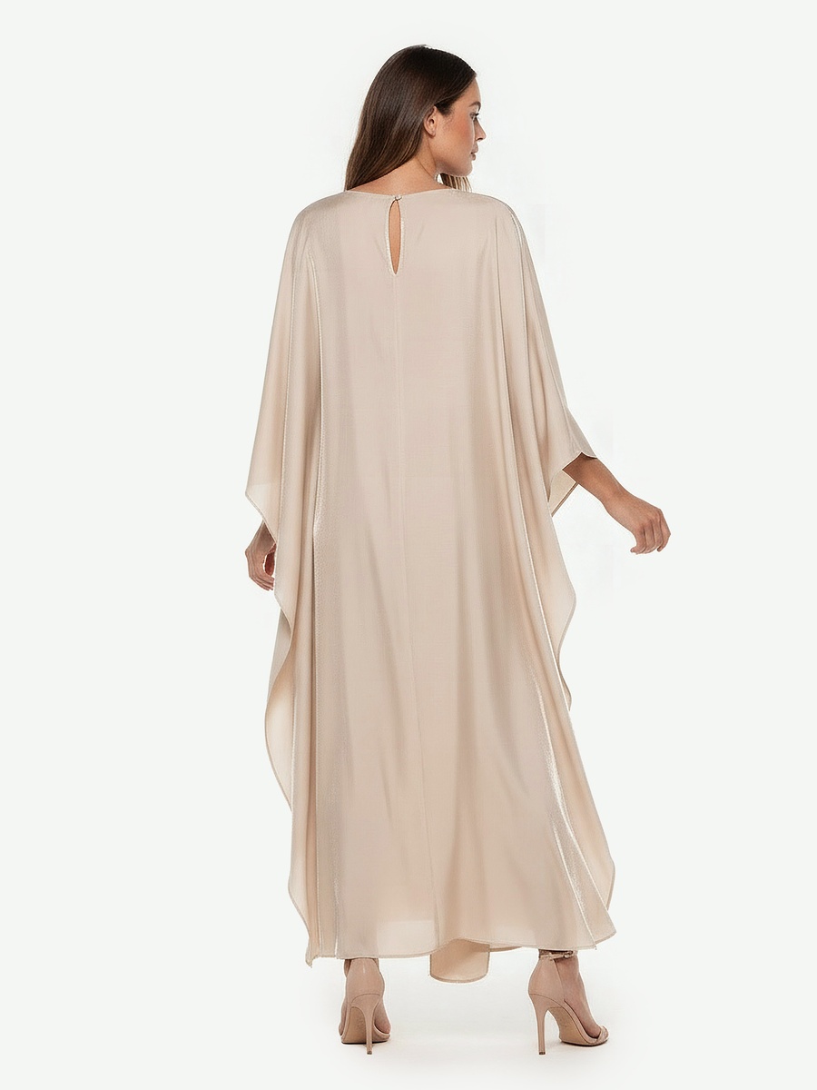 Cape Kaftan Dress with Knot Buckle Detail