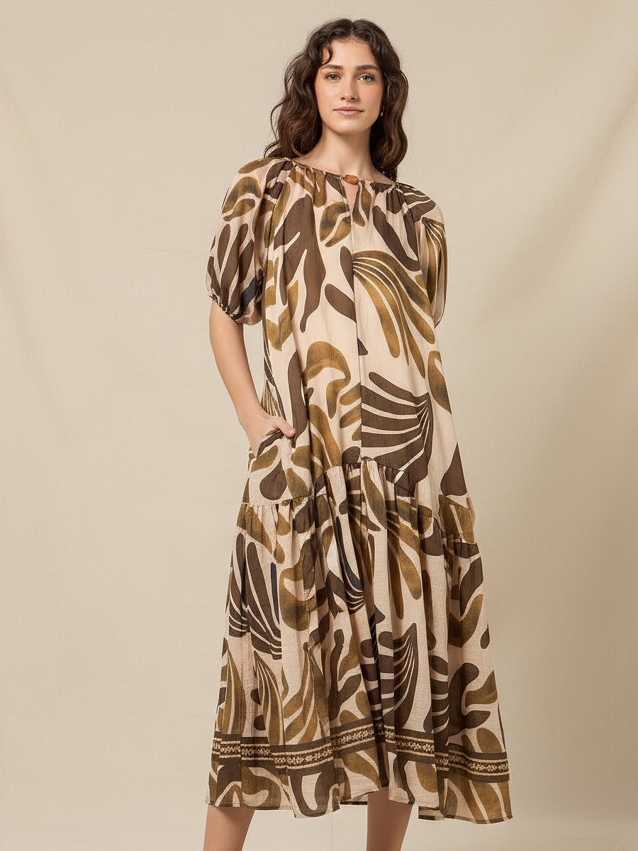 Tiered Dress with Print