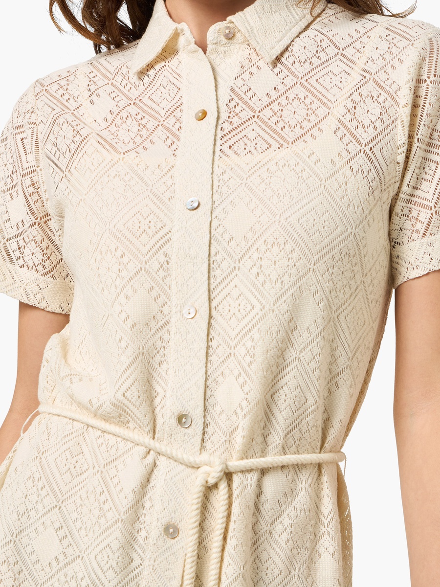 Shirt Style Dress with Lace