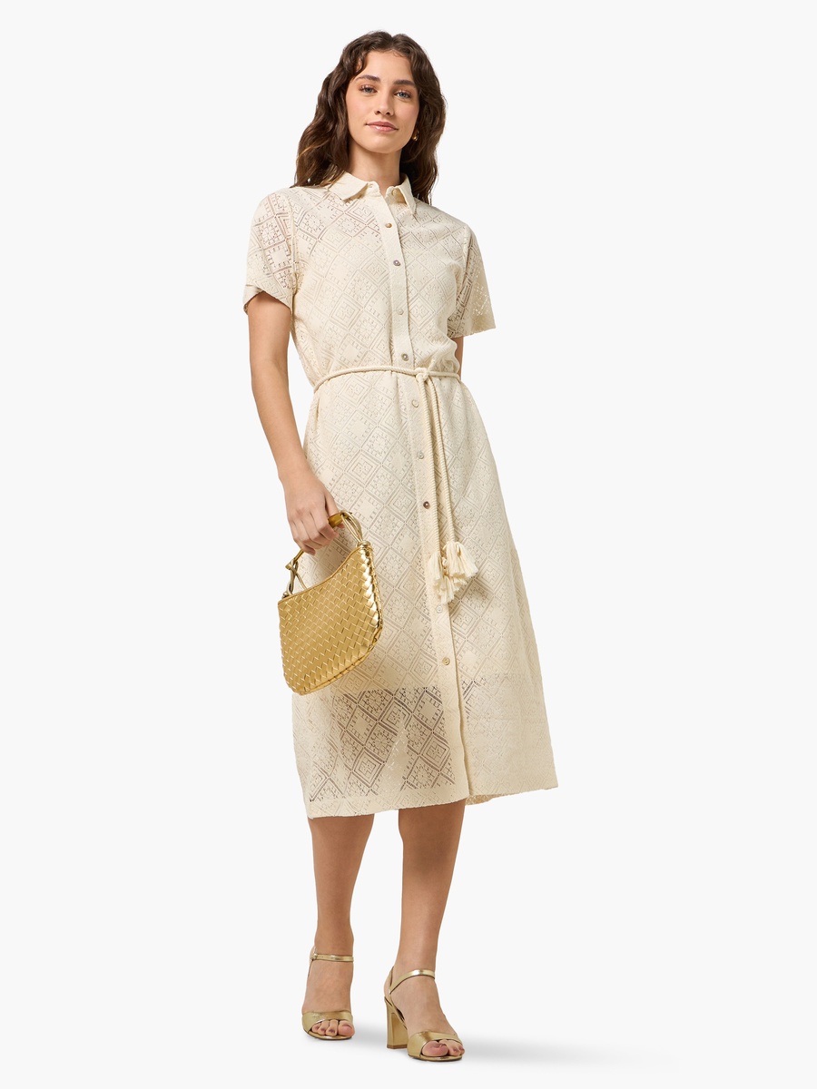 Shirt Style Dress with Lace