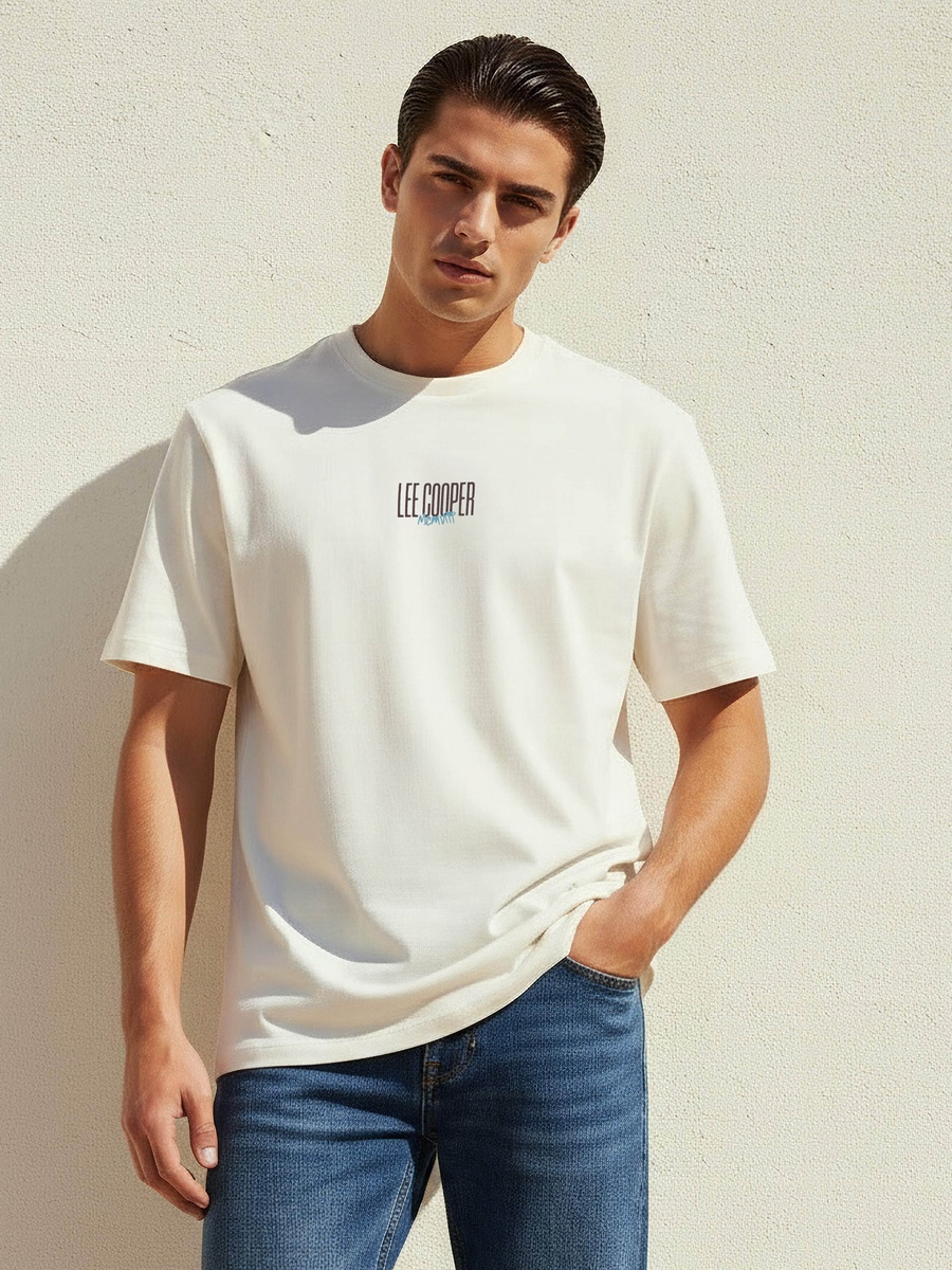 Men Regular Fit Crew Neck Short Sleeve Logo Print T-Shirt