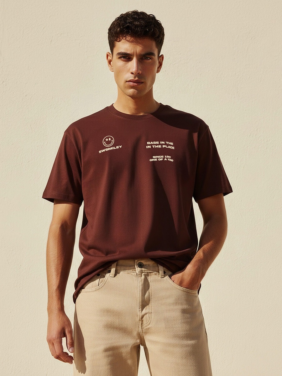 Printed Men Regular Fit Crew Neck Short Sleeves T-Shirt