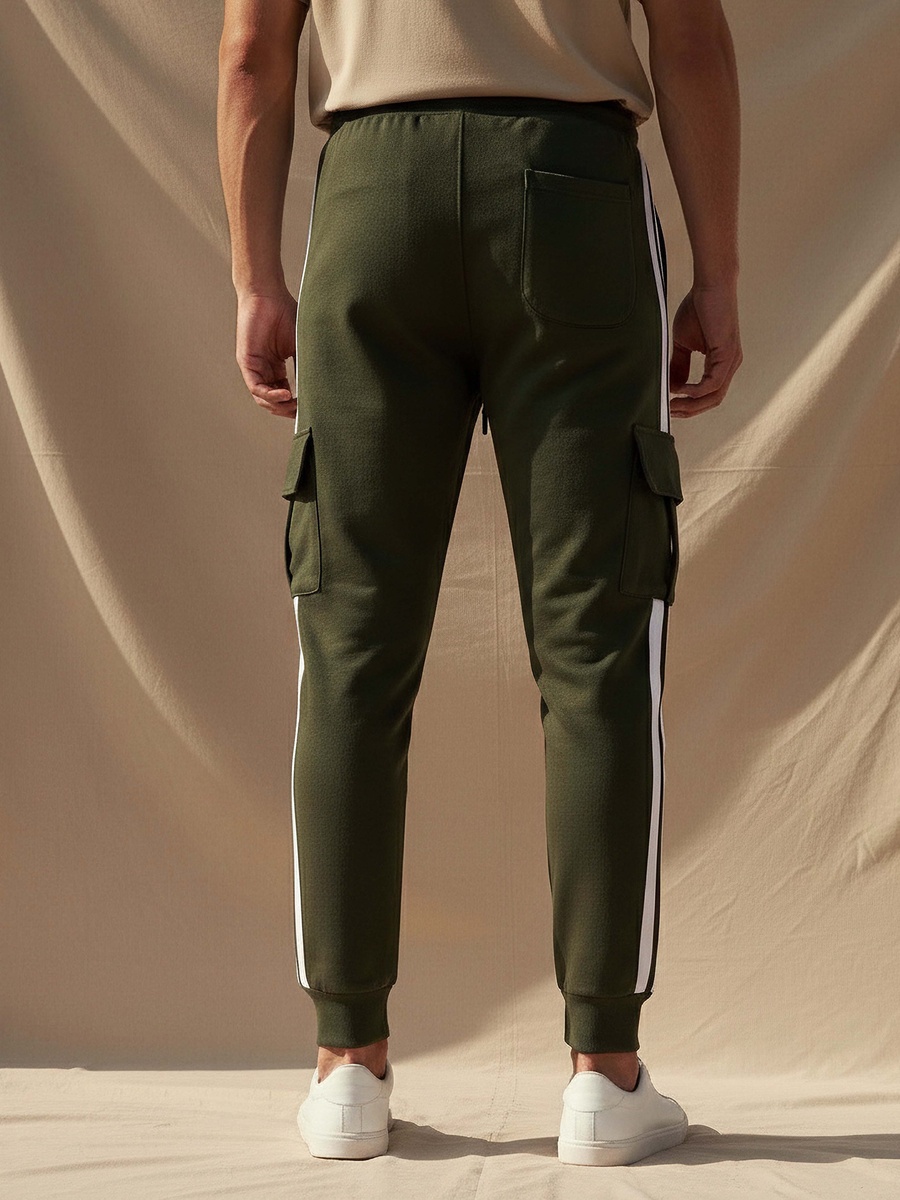 Men Joggers with Tape Detail