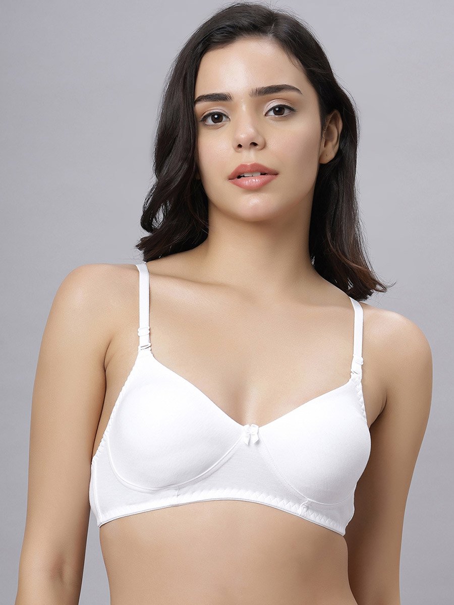 Pack of 2 - Non-Padded Non Wired Cotton Blend T-Shirt Bra