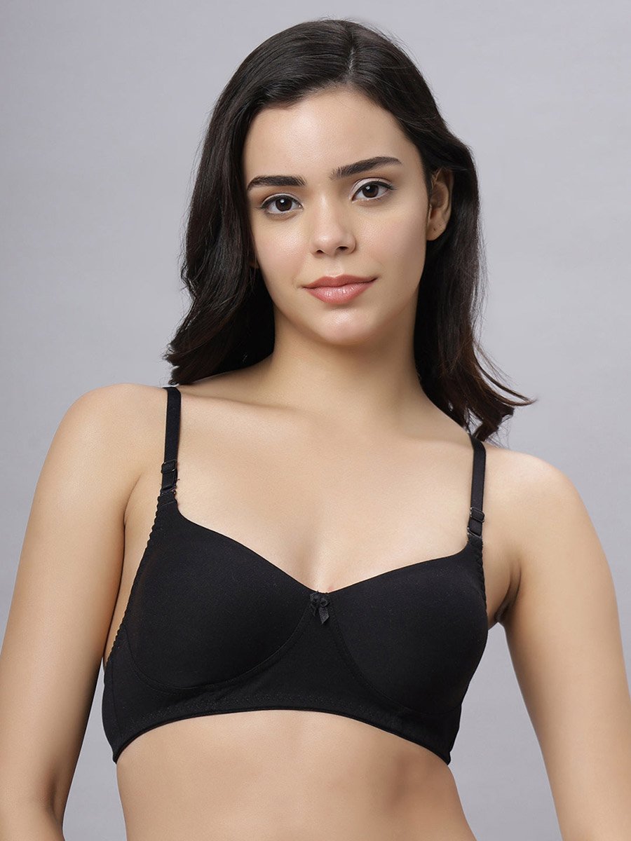 Pack of 2 - Non-Padded Non Wired Cotton Blend T-Shirt Bra