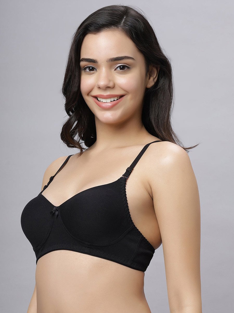 Pack of 2 - Non-Padded Non Wired Cotton Blend T-Shirt Bra
