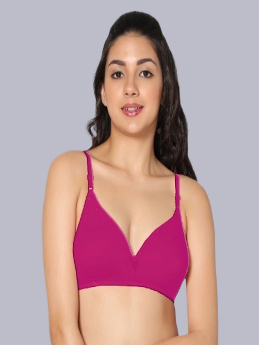 Pack of 2 - Non-Padded Non Wired Cotton Blend T-Shirt Bra