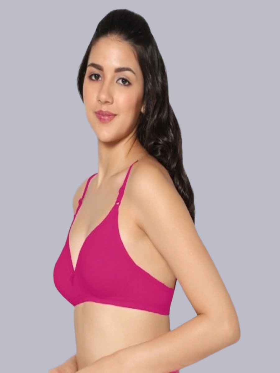 Pack of 2 - Non-Padded Non Wired Cotton Blend T-Shirt Bra