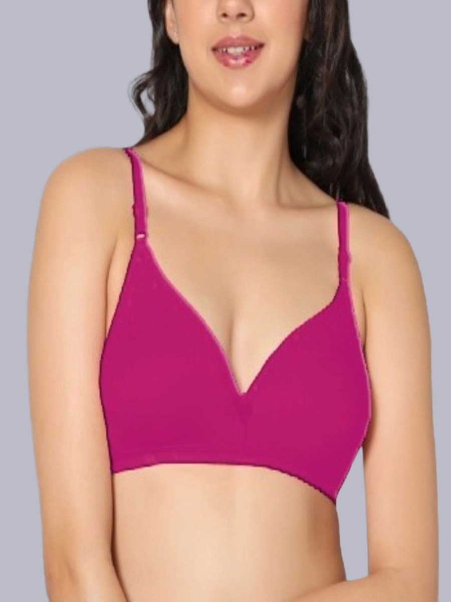 Pack of 2 - Non-Padded Non Wired Cotton Blend T-Shirt Bra