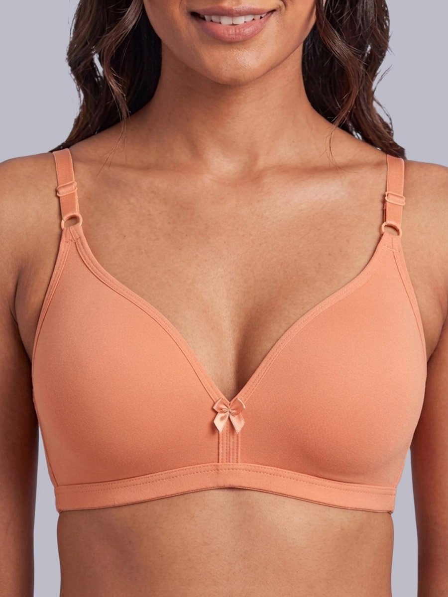 Pack of 2 - Non-Padded Non Wired Cotton Blend T-Shirt Bra