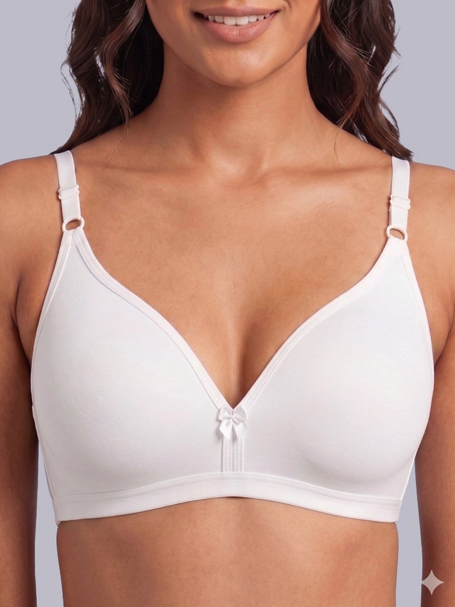 Pack of 2 - Non-Padded Non Wired Cotton Blend T-Shirt Bra