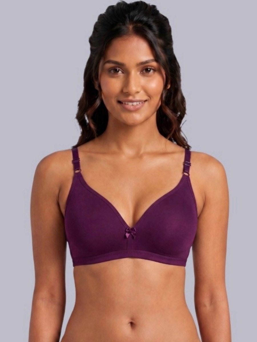 Pack of 2 - Non-Padded Non Wired Cotton Blend T-Shirt Bra