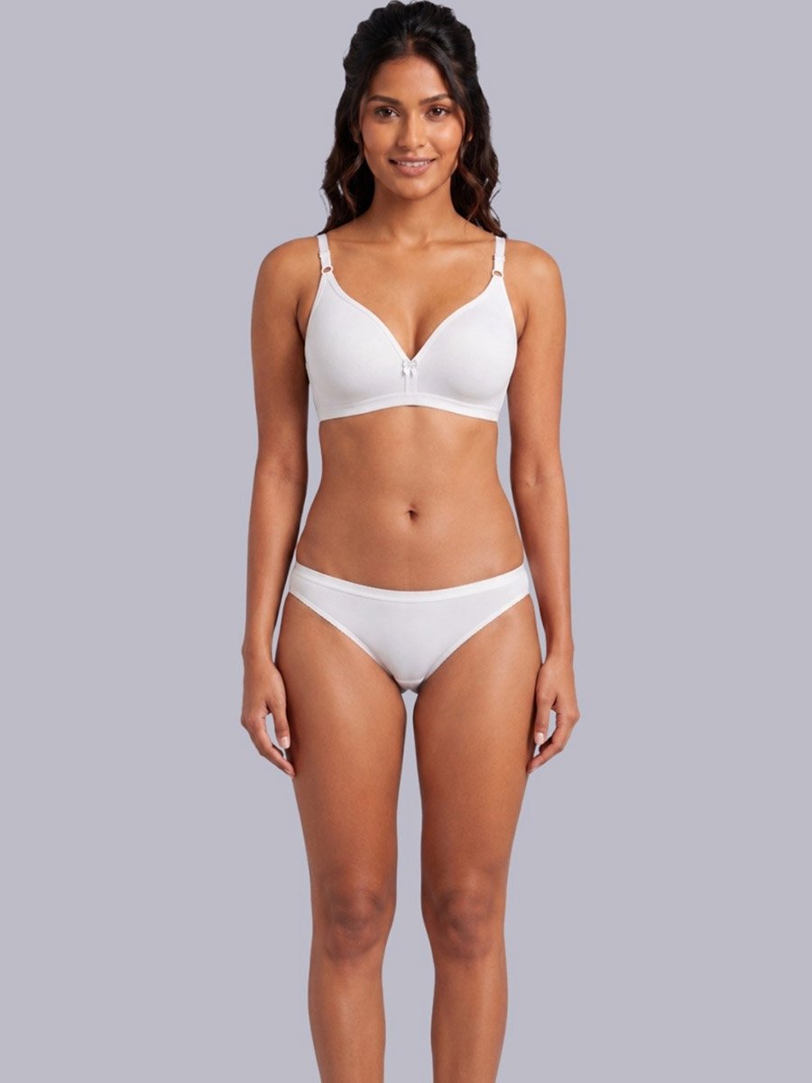 Pack of 2 - Non-Padded Non Wired Cotton Blend T-Shirt Bra