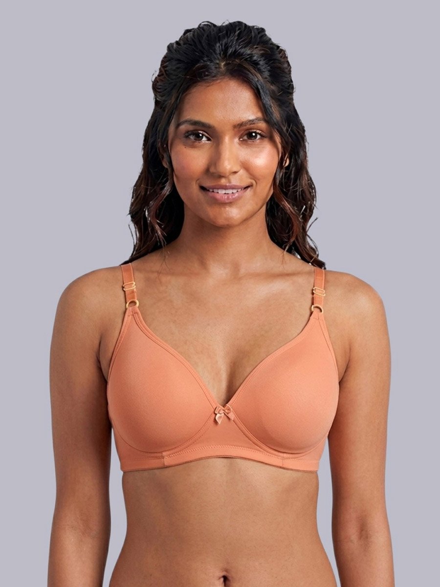 Pack of 2 - Non-Padded Non Wired Cotton Blend T-Shirt Bra