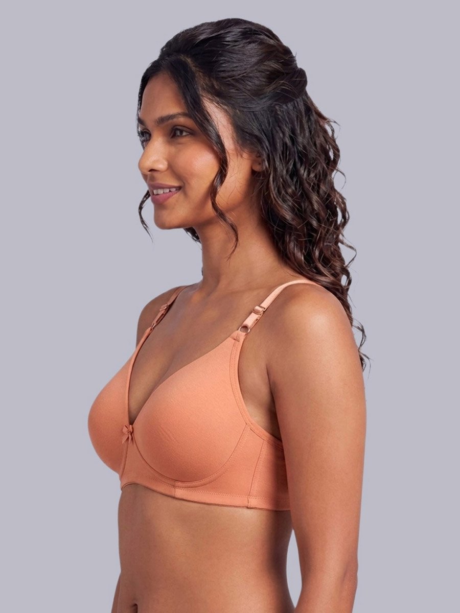 Pack of 2 - Non-Padded Non Wired Cotton Blend T-Shirt Bra