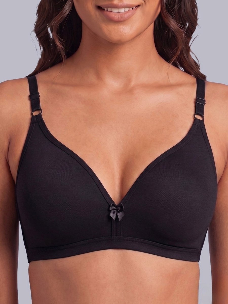 Pack of 2 - Non-Padded Non Wired Cotton Blend T-Shirt Bra