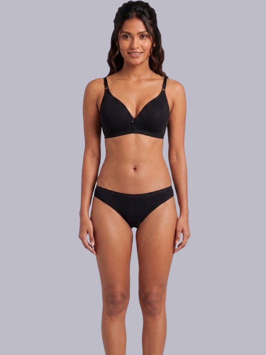Pack of 2 - Non-Padded Non Wired Cotton Blend T-Shirt Bra