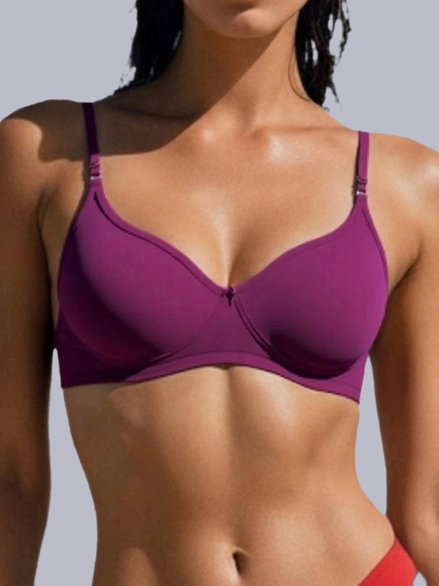 Pack of 2 - Non-Padded Non Wired Cotton Blend T-Shirt Bra