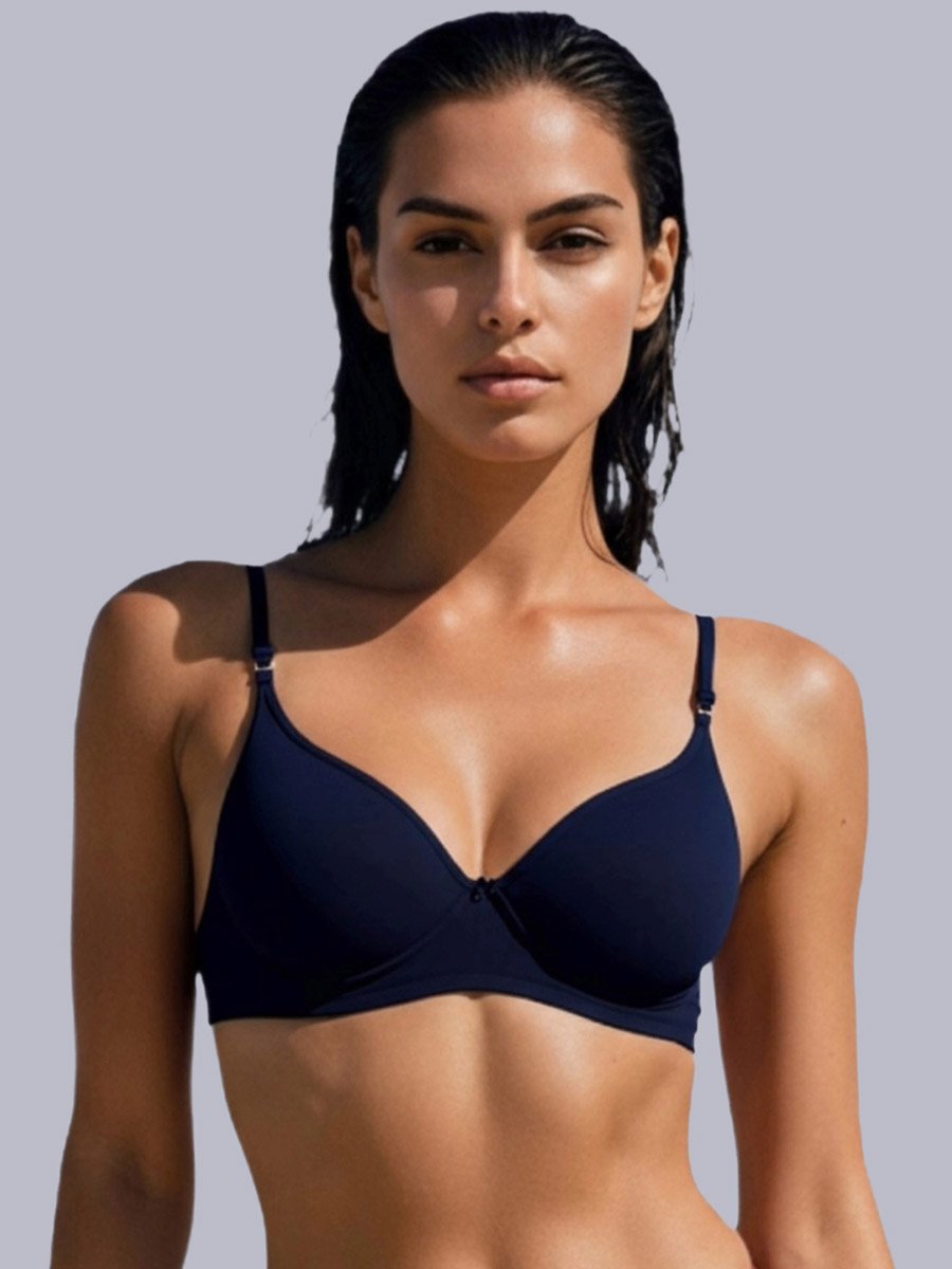 Pack of 2 - Non-Padded Non Wired Cotton Blend T-Shirt Bra