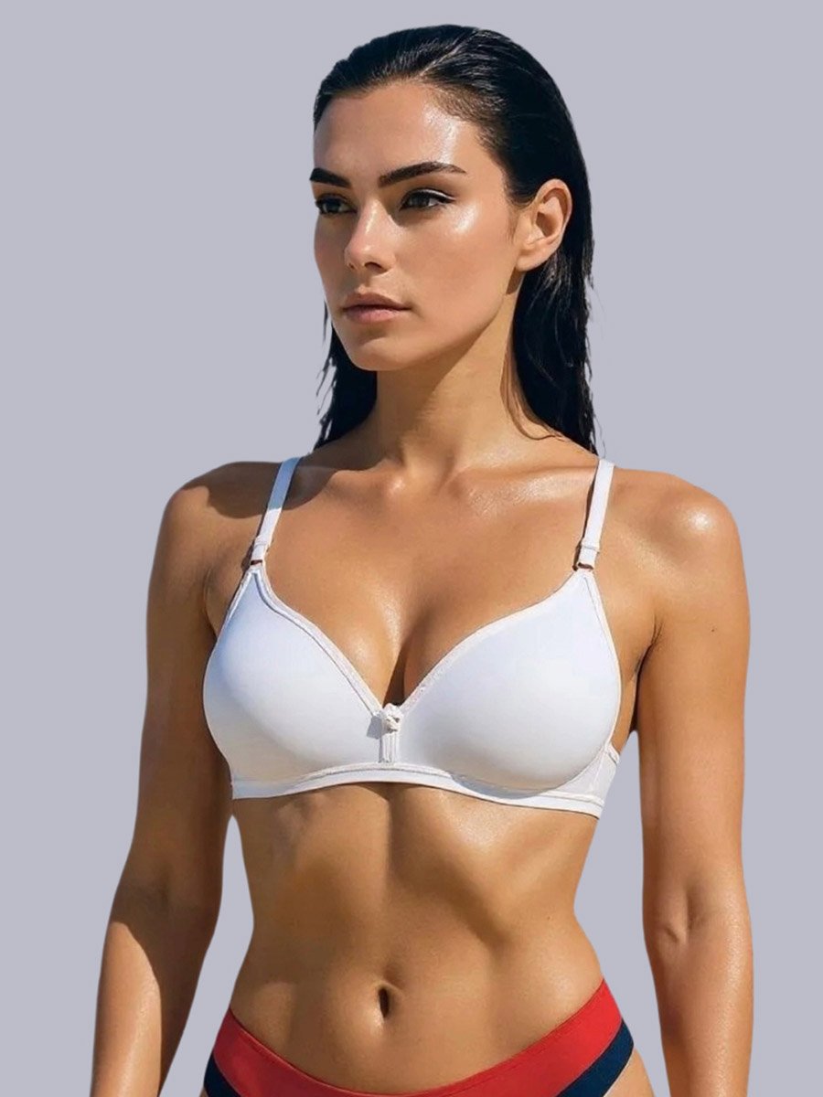 Pack of 2 - Non-Padded Non Wired Cotton Blend T-Shirt Bra