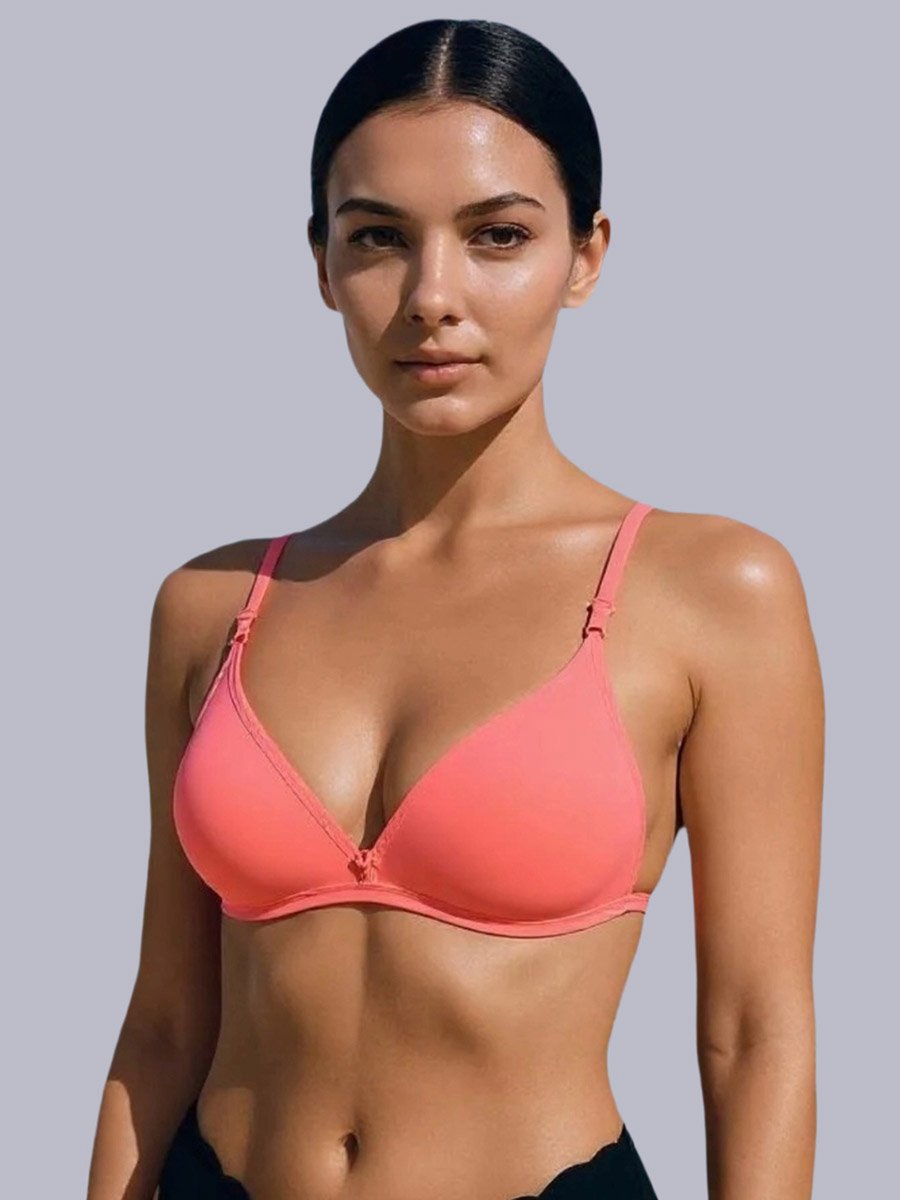 Pack of 2 - Non-Padded Non Wired Cotton Blend T-Shirt Bra