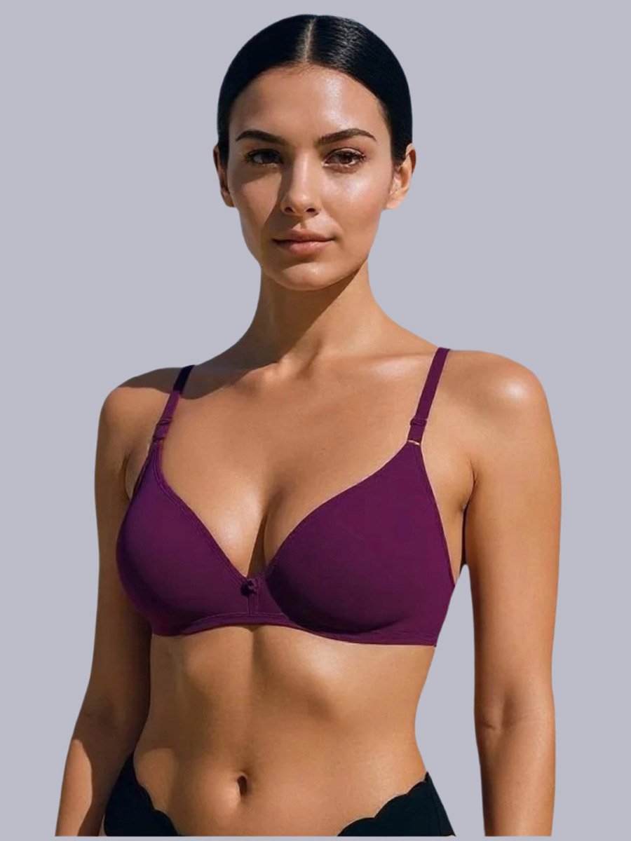 Pack of 2 - Non-Padded Non Wired Cotton Blend T-Shirt Bra