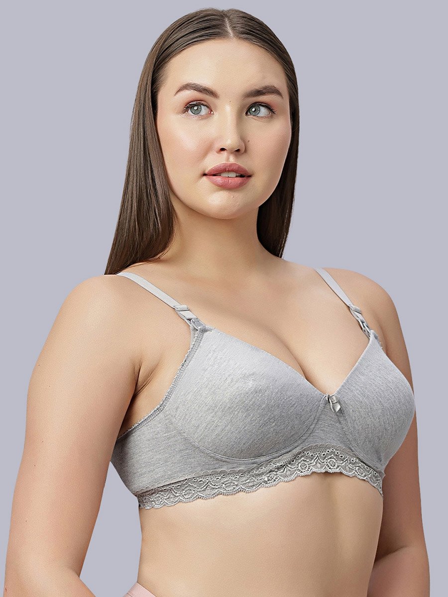 Grey Heavily Padded Nursing Maternity Bra