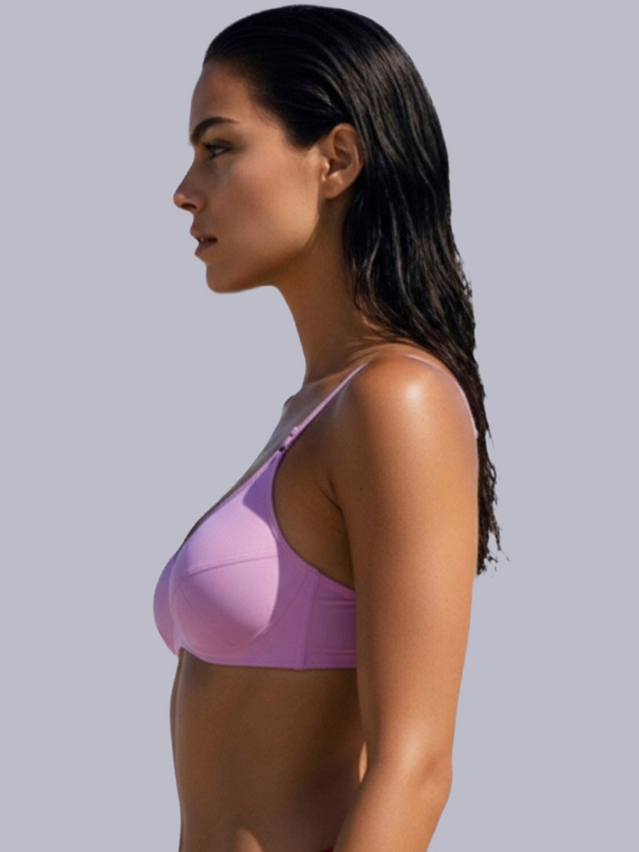 Pink Non-Padded Non Wired Cotton Blend T-Shirt Bra