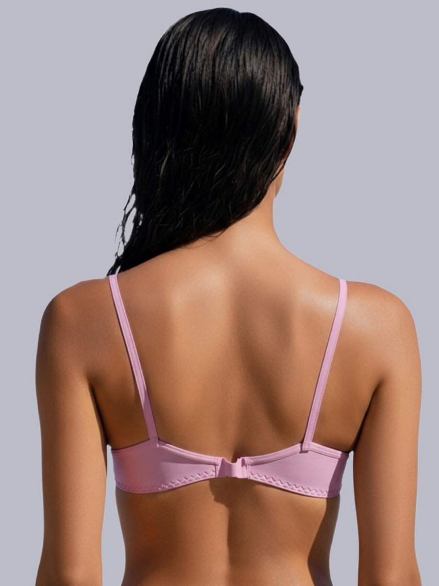 Pink Non-Padded Non Wired Cotton Blend T-Shirt Bra
