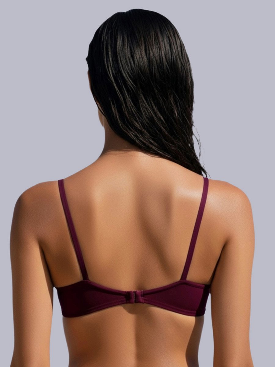 Purple Non-Padded Non Wired Cotton Blend T-Shirt Bra