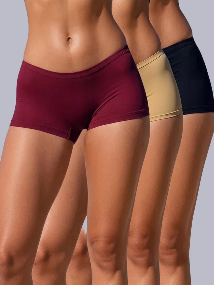 Pack of 3 - Cotton Mid Rise Boyshorts